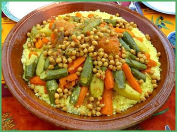 Il cous cous tipico marocchino a base di verdura